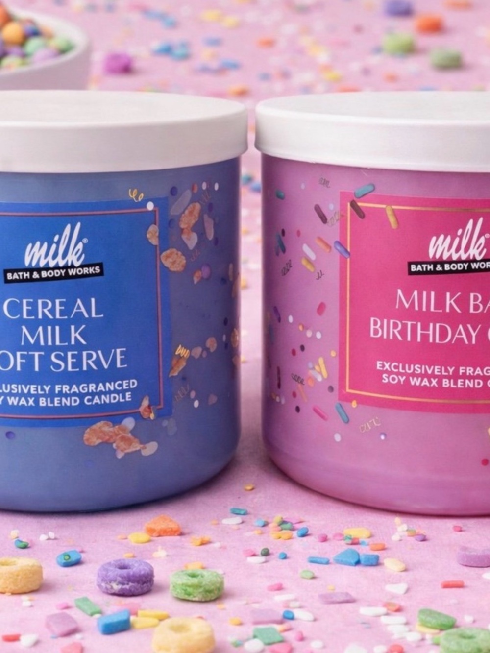 Bath & Body Works Ceral soft serve and birthday cake 3 wicks SOLD OUT ON LINE 💙🩷